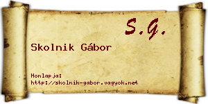 Skolnik Gábor névjegykártya